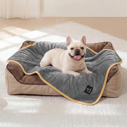 Luciphia Waterproof Pet Blanket, Washable Reversible Sherpa Fleece Throw