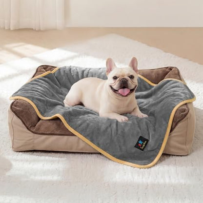 Luciphia Waterproof Pet Blanket, Washable Reversible Sherpa Fleece Throw