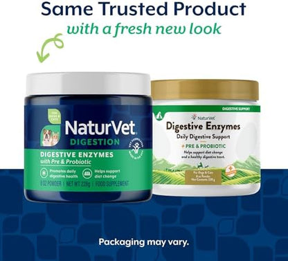 NaturVet Digestive Enzymes with Pre & Probiotic for Dogs & Cats - 8 oz