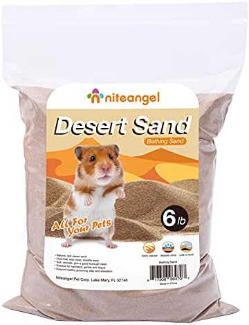 Niteangel Hamster Desert Bath Sand: 6lb/96oz No-Dust Bath & Easy to Clumps