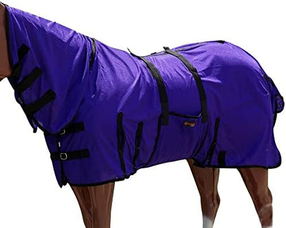 HILASON 66 in Purple Horse Fly Sheet UV Protect Mesh