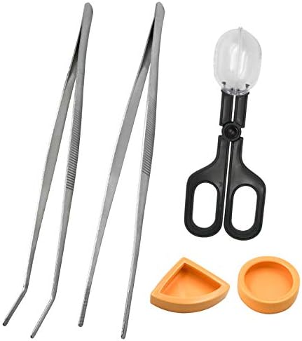2Pcs Stainless Steel Feeding Tongs, Reptile Feeding Tweezers Long Handle Feeder Tools, Bug Feeding Clamp Cricket Tongs for Fish Aquariums, Reptiles Snakes Lizard Gecko Spider and Bird (Set 1)
