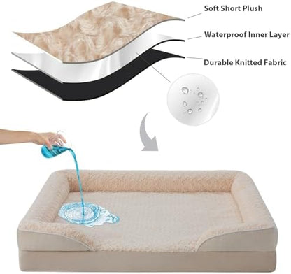 WNPETHOME Orthopedic Washable Dog Bed Large for Senior Dog Cozy Sleep