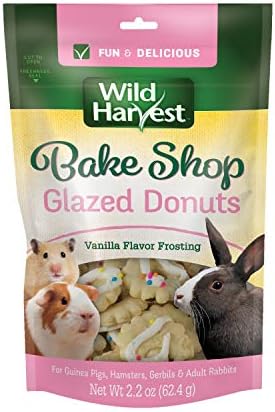 Wild Harvest Food And Unique Edible Treats for Guinea Pigs, Hamsters, Gerbils, and Adult Rabbits, Glazed Donuts, 0.14 pounds, 2.2 Ounce (Pack of 1)