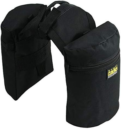 TrailMax Horse Horn Bags for Trail Riding – Medium & Large Western Saddle Horn Bags for Horses & Mules, Insulated Trail Gear with Secure Fit & Grab-and-Go Liners, Medium, Black