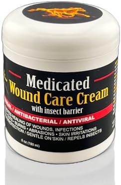 E3 Medicated Wound Cream for Horses, Dogs, Rabbits - Hot Spot Treatment Ointment - Dog Hot Spot Remedy & Paw Care - Non Greasy (1)