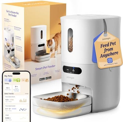 Pawsync Automatic Cat Feeder, WiFi & Smart Scale, Remote Feeding