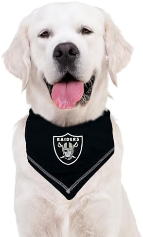 Pets First NFL Las Vegas Raiders TIE Bandana, Large/X-Large. Dog Bandana Scarf Bib for Pet Cat Dog. The Ultimate Game-Day, Party Bandana