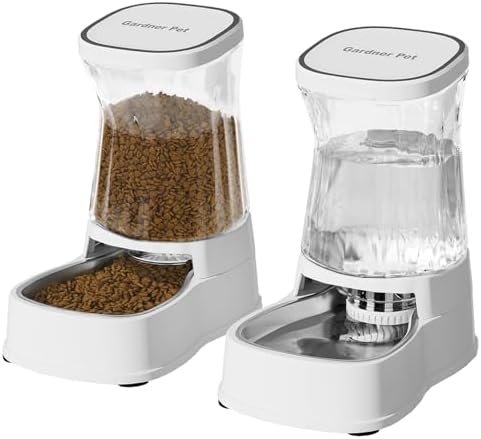 Automatic Dog Water Dispenser & Feeder Food Set, 304 Stainless Steel Bowls