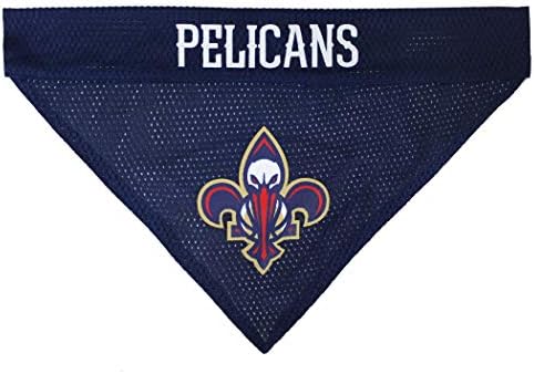 Pets First NBA Dog Bandana - New Orleans Pelicans Reversible Home & Away Sports Bandana with Premium Embroidery Team Logo, Small/Medium
