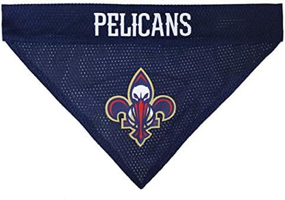 Pets First NBA Dog Bandana - New Orleans Pelicans Reversible Home & Away Sports Bandana with Premium Embroidery Team Logo, Small/Medium