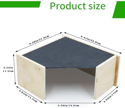 2-in-1 Bearded Dragon Basking Platform with Hideout, Slate Rocks for Reptiles with Base, Leopard Gecko Hides and Caves, Reptile Tank Accessories for Bearded Dragons, Geckos, Ball Pythons, Tortoise