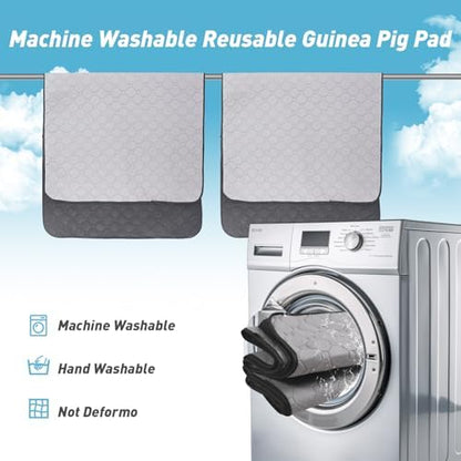 2Pack Guinea Pig Cage Liners, 48''X72'' Washable Guinea Pig Pee Pads, Non Slip Reusable Super Absorbent Guinea Pig Training Mat Bedding Fleece for Small Animals Hamster Rabbit Chinchilla Rat