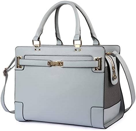 Fashion Dog Purse with Shoulder Strap, Holds Up to 7lbs Quality PU Leather Pet Carrier, Cat Carrier, Airline Approved Puppy Purse for Travel (Gray, Small Size)