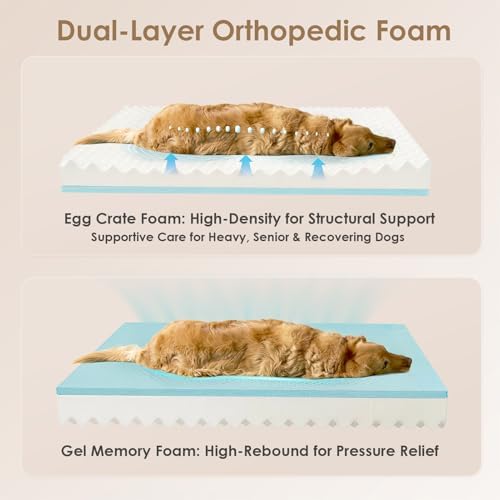 EHEYCIGA Orthopedic XL Dog Bed for Large Dog, Memory Foam Dog Couch, Black