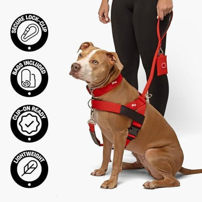 Dog Friendly Co. Poop Bag Holder for Leash, Dog Waste Bag (Pink)
