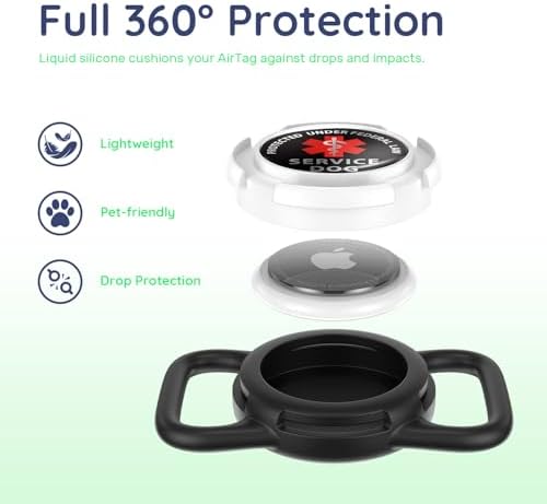 Waterproof AirTag Holder for Dog Collar, Soft Slide-On Dog AirTag Holder