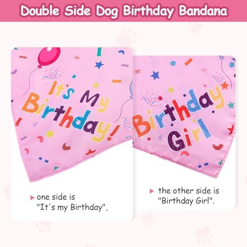Dog Birthday Bandana Set, Dog Birthday Party Supplies