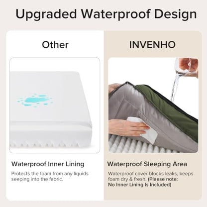 INVENHO Jumbo Orthopedic Dog Bed for Extra Large Dogs, Waterproof, Egg-Crate Foam Dog Couch Bed with Washable Removable Cover, Waterproof Lining and Nonskid Bottom