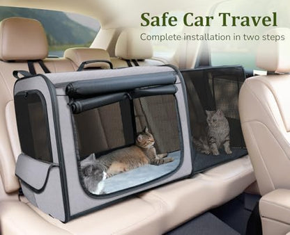 Dog Car Carrier Light Weight,Expandable,Foldable Dog Carrier, Gray