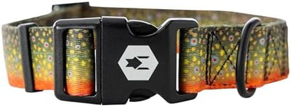Wolfgang Wide Venture Dog Collar Brooktrout Print X-Large