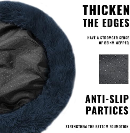ShinHye Cat Bed Round Plush Fluffy Hooded Cat Bed Cave, Cozy for Indoor Cats or Small Dog beds, Soothing Pet Beds Doughnut Calm Anti-nxiety Dog Bed - Waterproof Bottom Washable (20×20inch, Dark Grey)