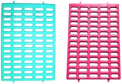 Saguaro Acres Rabbit and Small Animal Cage Resting Mat for Wire Floored Cages 2 Pack (Pink & Teal)