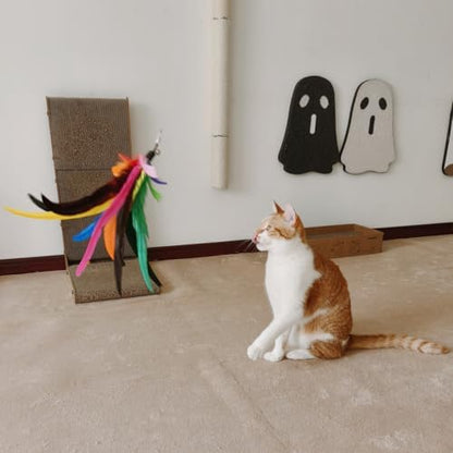 miwoowim 6PCS Cat Wand Toy Refills: 2 Extra-Large & 4 Standard Feathers