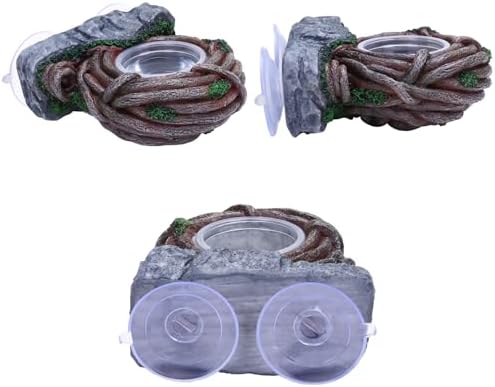 AIICIOO Vine Reptile Feeding Ledge Pet Food Bowl Water Dish Amphibian Feeder Bowl Reptile Terrarium Decor for Bearded Dragon Lizard Snake Frog Gecko Tortoise Hermit Crab