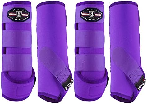 Harrison Howard Splint Boots for Horses 4 Pack, Front & Hind Horse Sport Boots with Neoprene Leg Protection
