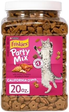 Friskies Purina Party Mix California Crunch Cat Treats, 20 oz Canister
