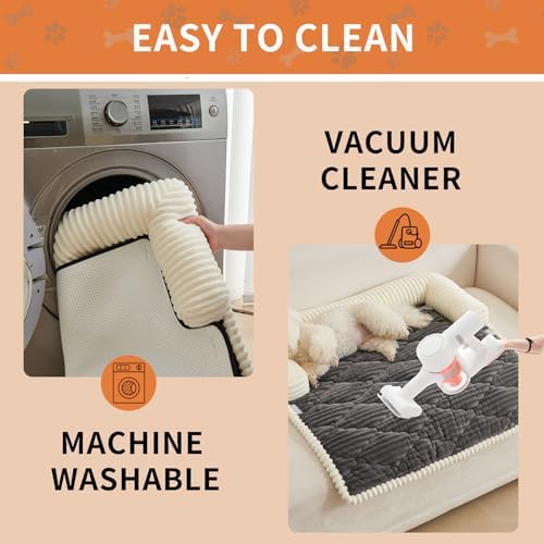 HAOMAIJIA Dog Couch Bed for Large Dogs, Non Slip Pet Couch Covers for Sofa Thick Soft Washable Dog Couch Cover Protector All Seasons Universal Dogs and Cats Bed Mat (Grey, X-Large)