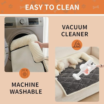 HAOMAIJIA Dog Couch Bed for Large Dogs, Non Slip Pet Couch Covers for Sofa Thick Soft Washable Dog Couch Cover Protector All Seasons Universal Dogs and Cats Bed Mat (Grey, Large)