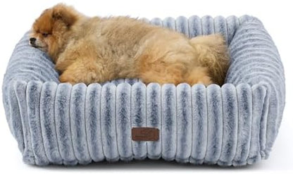 Bedsure ComfyFleece™ Cute Dog Bed for Small Medium Dogs,25in Blue Indigo