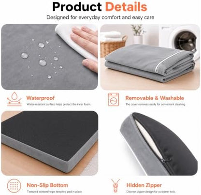 Orthopedic Dog Mat, 100% Waterproof 28D Foam Bed, Washable