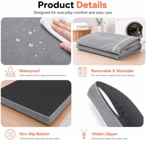 Orthopedic Dog Mat, 100% Waterproof 28D Foam Bed, Washable