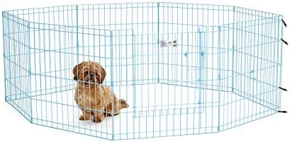 MidWest 24-Inch Blue Exercise Pen, Single Door, 16 Sq Ft Play Area