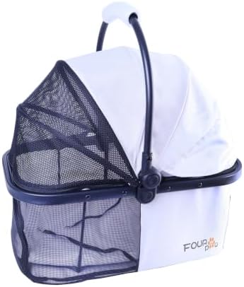 Front Full-Window pet Stroller with Detachable Carrier,4 Wheels for Cats & Dogs, with Storage Basket,Cup Holder, Travel Puppy/Cats Stroller.