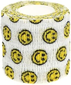 Self Adhesive Bandage Wrap Animal Cohesive Bandage Self Adherent Wrap First Aid Tape for Dogs Cats Horses Birds & Wrist Healing Ankle Sprain (2 Inch Sunshine Set 6 Rolls)