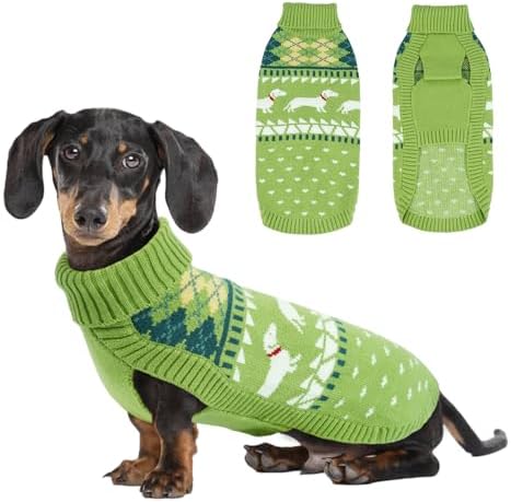 Lelepet Dachshund Sweater Turtleneck Dog Sweaters for Small Dogs (XS-XL)
