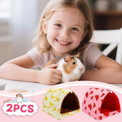 UPINS 2 Pack Guinea Pig Bed,Guinea Pig Hideout