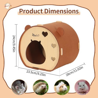 Wooden Guinea Pig Hideout Bunny House Rabbit Bed – Small Animal Habitat