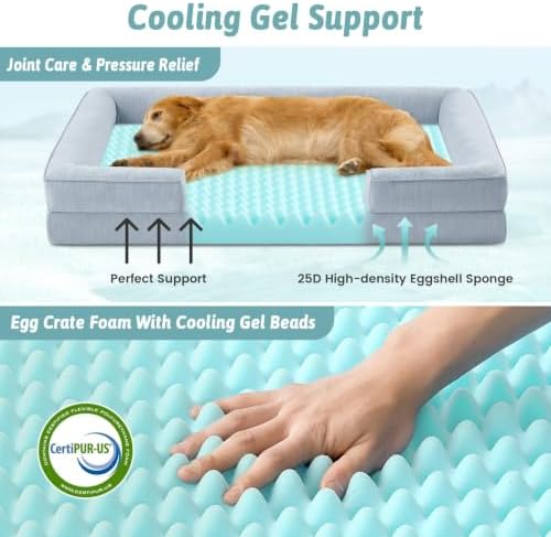 COZY KISS Orthopedic Dog Cooling Bed for Large Sized Dogs, 36x27 inch