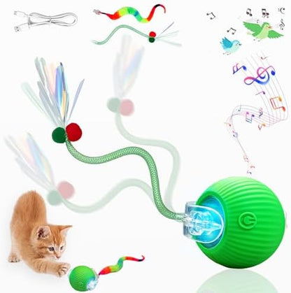 Smart Cat Ball Toy, Interactive & Rechargeable for Daily Play