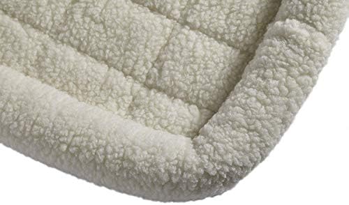 MidWest Homes for Pets QuietTime Dog Bed - White Fleece Bolster, Ultra-Soft and Machine Washable, Fits 42-Inch Crates and Carriers, for Large Breed Dogs
