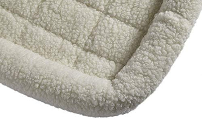 MidWest Homes for Pets QuietTime Dog Bed - White Fleece Bolster, Ultra-Soft and Machine Washable, Fits 36-Inch Crates and Carriers, for Medium to Large Breed Dogs