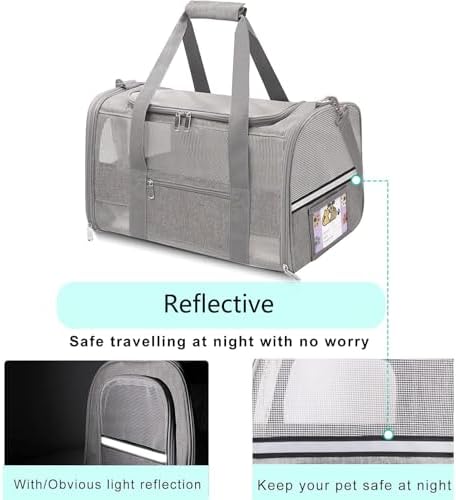 Cat Carrier Pet Carriers Airline Approved for Small Dogs Kitten Carriers for Small Medium Cats Under 15lb, Collapsible Soft Sided TSA Approved Travel Carrier, Pink