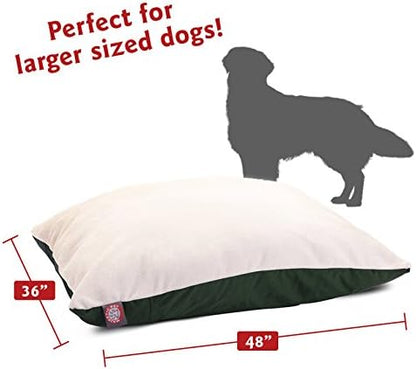 Majestic Pet Rectangle Large Dog Bed Washable – Removable Slipcover Pet Bed – Dog Crate Bed Super Value Pillow Dog Bed – Dog Kennel Bed for Sleeping - Dog Bed Large Breed 36 x 48 Inch – Green