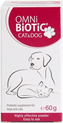 Omni-Biotic Cat and Dog Probiotics - Probiotic Powder for Cat and Dog Gut Health and Microbiome Balance with Lactobacillus Acidophilus - Premium Pet Probiotics for Dogs and Cats