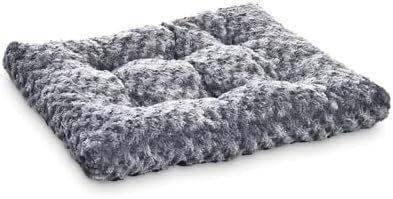 Amazon Basics Washable Cat and Dog Bed Crate Pad, Indoor, Easy to Wash, Fits Medium Crates, 29 x 21 x 3 inches, Gray